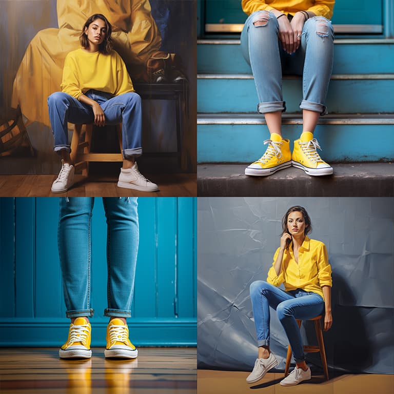Gelbe Schuhe mit Jeans kombinieren