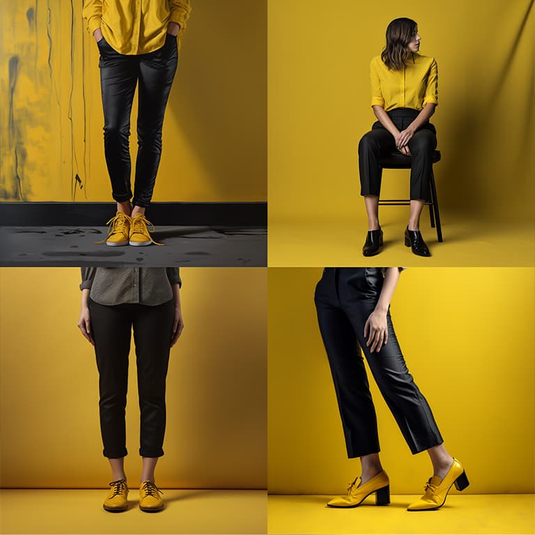 Gelbe Schuhe mit schwarz kombinieren